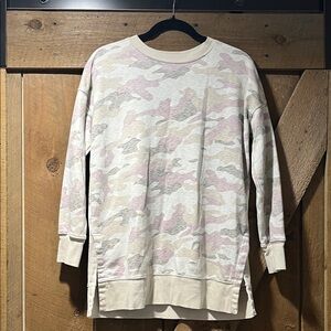 Women's Camouflage Sweatshirt - Cream, Purple and Pink